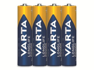 Batterie Micro Alkaline 1.5V, 4 StückAAA, Varta Longlife Pow